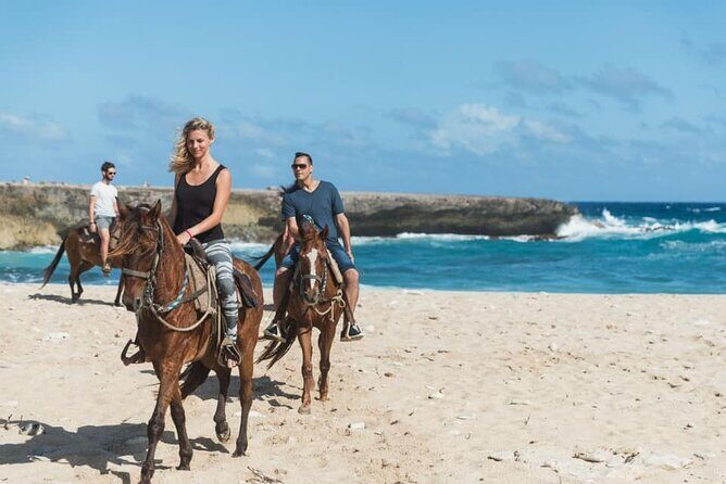 Horseback Riding Wariruri Beach Tour in Aruba - Getting on: instruction, helmets, and calm horses for first-timers